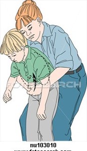 Abdominal thrusts on children